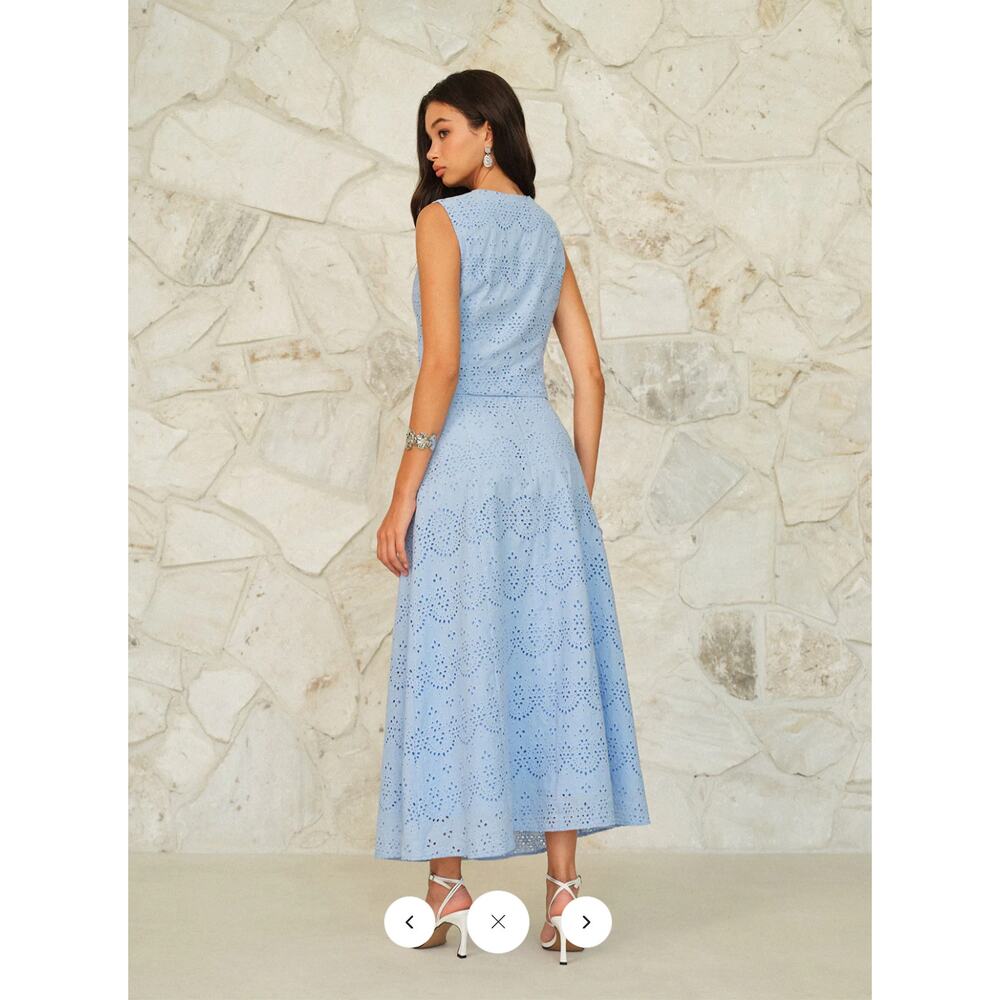 Commense Eyelet Pattern Maxi Skirt Varius Sizes - Picture 4 of 5